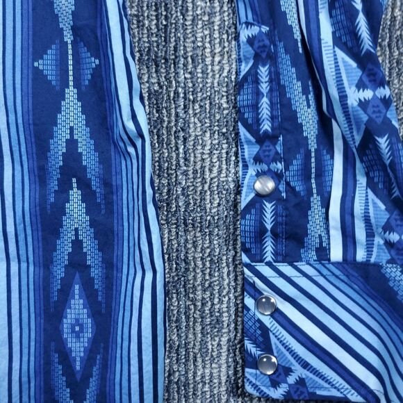 Rock & Roll Denim Pearl Snap Men’s M Aztec Western Southwest Rodeo Cowboy - Picture 4 of 14